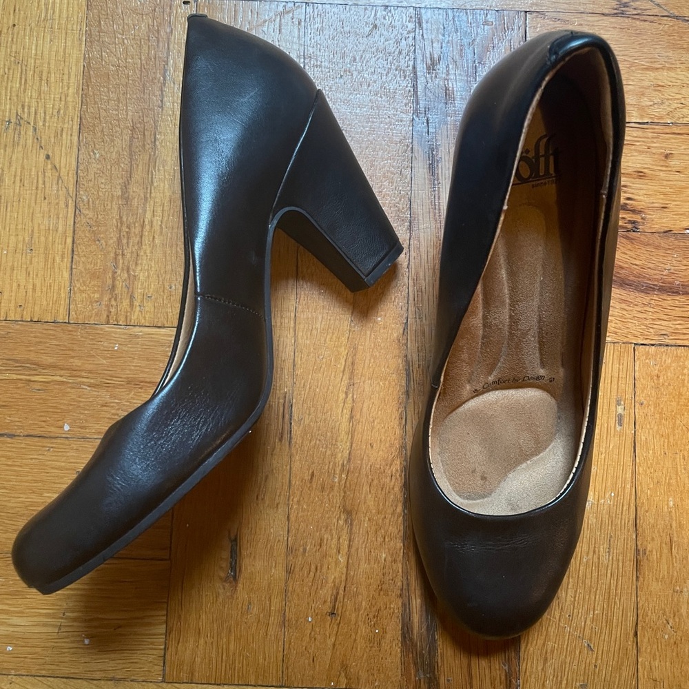 Sofft Black Leather Marina Heels
